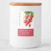 Élégant Étiquette de confiture de fraises fait mai (Devant)