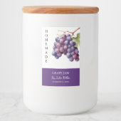 Élégant Étiquette de confiture de raisin fait mais (Devant)