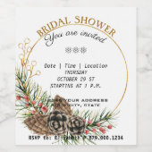 Elégant étiquette de douche nuptiale pour vin. (Étiquettes simples)