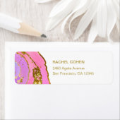 Élégant Étiquette de géoode rose et or (En situation)