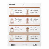 Élégant Étiquette de la Croix de la Bible (Feuille entière)