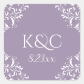Élégant Étiquette de mariage | Nadine - Lavande (Devant)