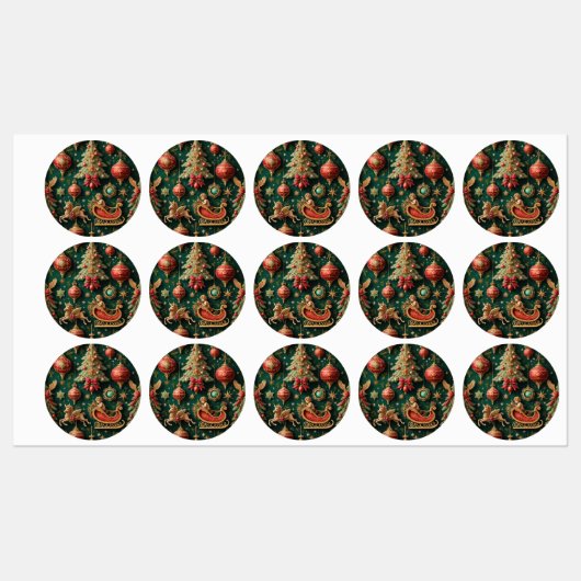 Élégant Étiquette de Noël baroque (Feuille)