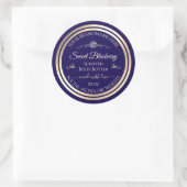 Elégant Étiquette de produit bleu foncé Gold Shimm (Sac)