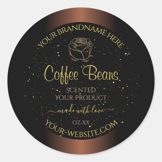 Élégant Étiquette de produit Brown Gold Soft Parti (Devant)