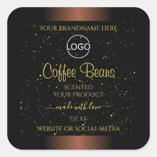 Élégant Étiquette de produit Brown Gold Soft Parti