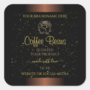 Élégant Étiquette de produit Brown Gold Soft Parti