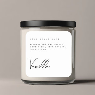 Élégant étiquette de produit de bougie blanche