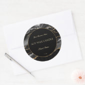 Élégant Étiquette de produit en marbre noir et or (Enveloppe)