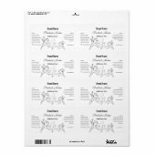 Élégant Étiquette de produit minimal noir et blanc (Feuille entière)