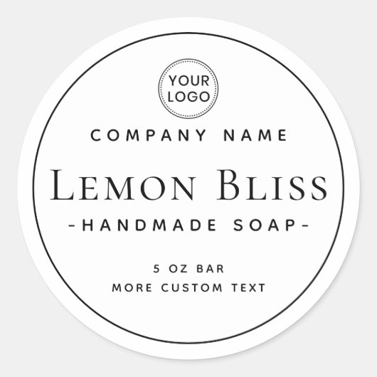 Élégant étiquette de produit minimal rond moderne (Devant)