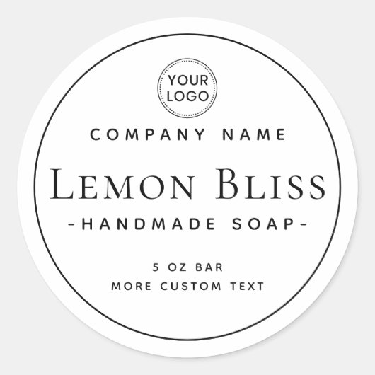 Élégant étiquette de produit minimal rond moderne (Devant)