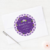 Élégant Étiquette de produit pourpre fleuri Roses  (Enveloppe)