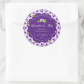 Élégant Étiquette de produit pourpre fleuri Roses  (Sac)