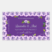 Élégant Étiquette de produit pourpre fleuri Roses  (Devant)