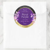 Élégant Étiquette de produits floraux d'or noir et (Sac)