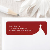 Élégant Étiquette de réponse Baby Shower en rouge (En situation)