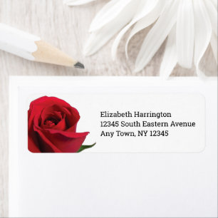 Élégant Étiquette de Rose rouge