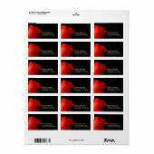 Élégant Étiquette de Rose rouge (Feuille entière)