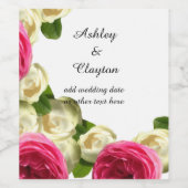 Élégant Étiquette de vin blanc et rose Roses (Étiquettes simples)