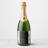 Élégant Étiquette de vin de grenade à fruits étinc (Devant)