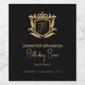 Elégant Étiquette de vin Gold & Vintage Crest (Étiquettes simples)