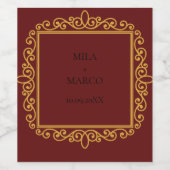 Elégant Étiquette de vin rouge Gold Déco (Étiquettes simples)