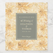 Élégant Étiquette de vin vert Sage jaune Floral (Étiquettes simples)