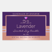 Élégant Étiquette d'emballage de produits violet R (Devant)