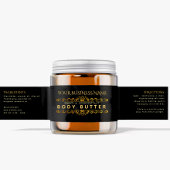 Élégant Étiquette d'enrobage de bocal en or noir