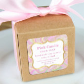 Élégant Étiquette en marbre rose or bougie Modèle