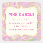 Élégant Étiquette en marbre rose or bougie Modèle (Devant)