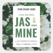 Élégant Étiquette Floral Moderne Avec Photo (Devant)