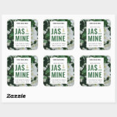 Élégant Étiquette Floral Moderne Avec Photo (Feuille)