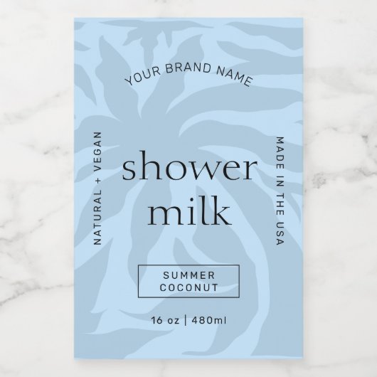 Élégant Étiquette imperméable au shampooing bleu c (Étiquettes simples)