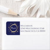 Élégant Étiquette moderne Peace Gold Star (En situation)