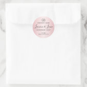 Elégant étiquette produit rond rose doux satiné (Sac)