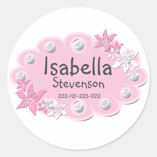 élégant étiquette rose (Devant)