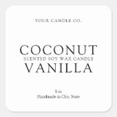 Élégant Étiquette simple à bougie minimale (Devant)