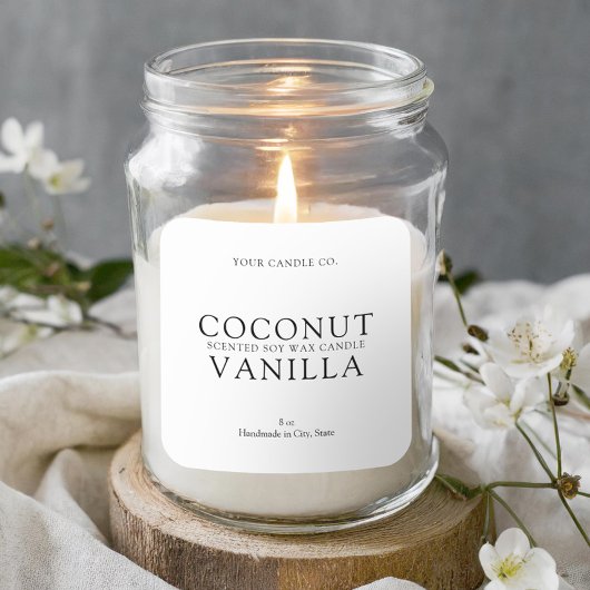 Élégant Étiquette simple à bougie minimale