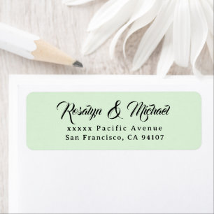 Élégant Étiquettes d'adresse de retour vert simple