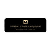 Élégant Étiquettes de adresse de monogramme or (Devant)