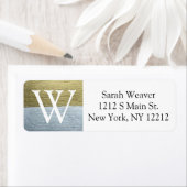 Élégant Étiquettes de adresse de monogrammes d'or  (En situation)