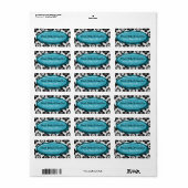 Élégant Étiquettes de cuisson bleu Damask (Feuille entière)