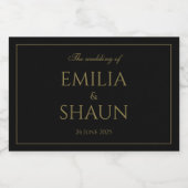 Élégant Étiquettes de mini-flacon noir et or (Étiquettes simples)