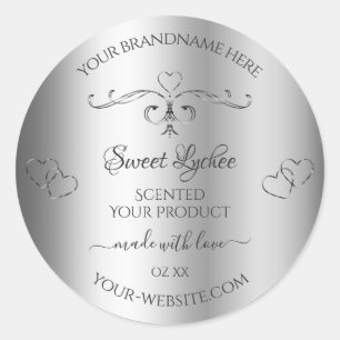 Élégant Étiquettes de produits en argent Ornat Orn