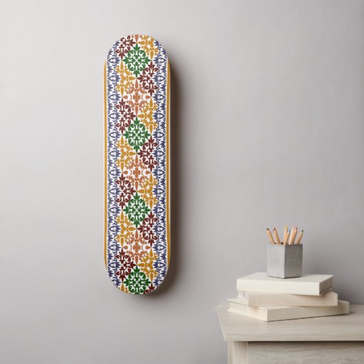 elegant etnisch patroon skateboard (Muurkunst)
