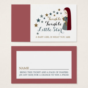 Élégant Etoiles en chute, Baby shower Raffle Ticke