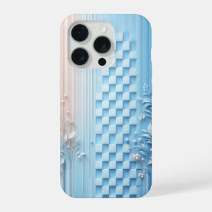 Élégant Étui de Téléphone Fleurs Rose et Bleu Past