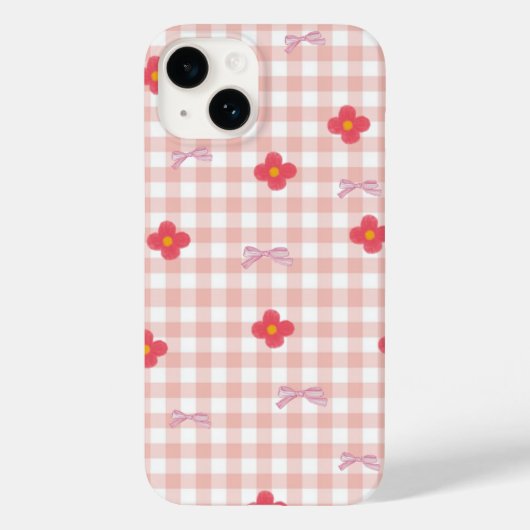Élégant Étui de Téléphone Floral Rose (Verso)